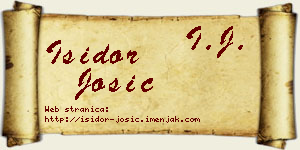 Isidor Josić vizit kartica